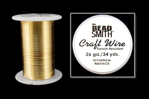 26 Gauge Gold BeadSmith Craft Wire (34 Yards) #WRH105-General Bead