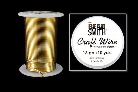 18 Gauge Gold BeadSmith Craft Wire (10 Yards) #WRH106-General Bead