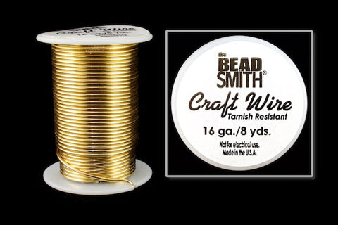 16 Gauge Gold Beadsmith Craft Wire (8 Yards) #WRH107-General Bead