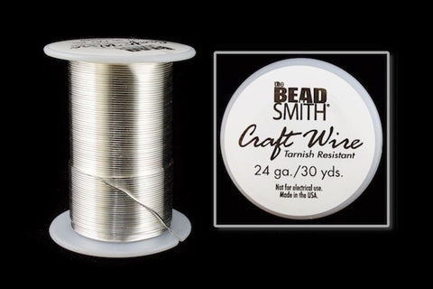 24 Gauge Silver BeadSmith Craft Wire (30 Yards) #WRH202-General Bead