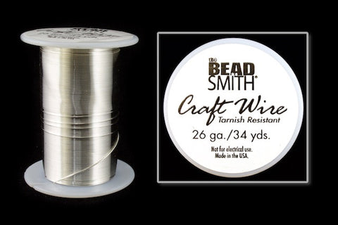 26 Gauge Silver BeadSmith Craft Wire (34 Yards) #WRH205-General Bead
