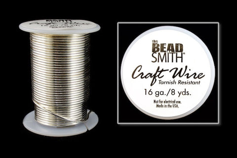 16 Gauge Silver BeadSmith Craft Wire (8 Yards) #WRH207-General Bead
