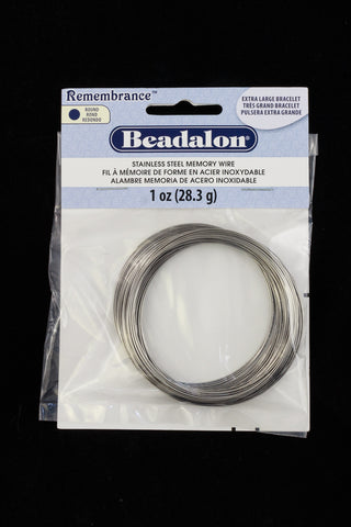 Stainless Steel Memory Wire- Extra Large Bracelet 1 oz. (6 Pack, 36 Pack) #WRN006