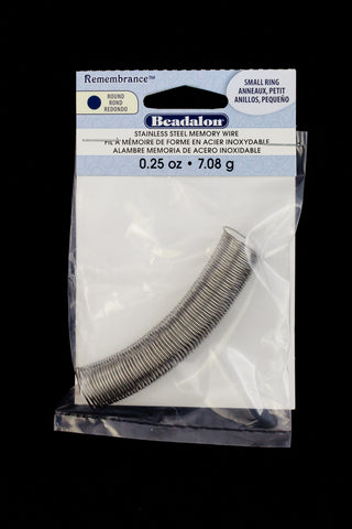 Stainless Steel Memory Wire- Small Ring .25 oz. (12 Pack, 72 Pack) #WRN007