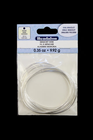 Memory Wire- Silver Plated Oval Bracelet 0.35 oz. (10 Pack, 60 Pack) #WRN008
