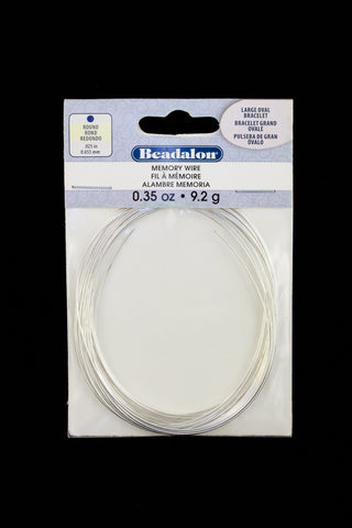 Memory Wire- Silver Plated Large Oval Bracelet 0.35 oz. (10 Pack, 60 Pack) #WRN009