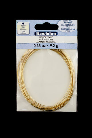 Memory Wire- Gold Plated Large Oval Bracelet 0.35 oz. (10 Pack, 60 Pack) #WRN014