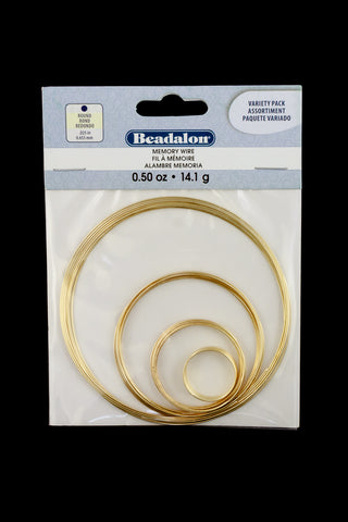 Memory Wire- Gold Plated Variety Pack 0.5 oz. (10 Pack, 60 Pack) #WRN015