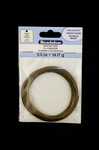 Memory Wire- Antique Brass Large Bracelet 0.5 oz. (12 Pack, 72 Pack) #WRN016
