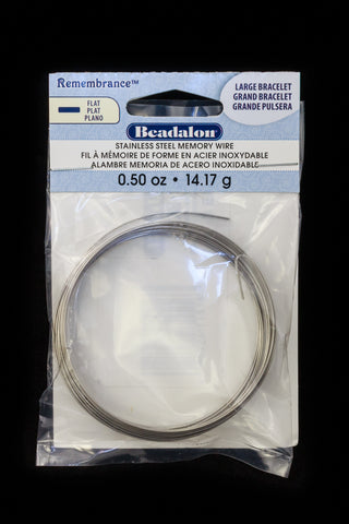 Stainless Steel Flat Memory Wire- Large Bracelet .5 oz. (10 Packs, 60 ...