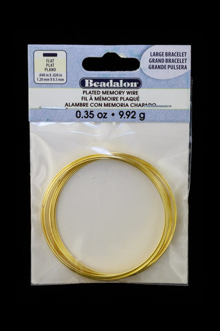 Flat Memory Wire- Gold Plated Large Bracelet .35 oz. (10 Pack, 60 Pack) #WRN021