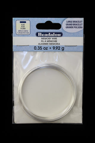 Flat Memory Wire- Silver Plated Large Bracelet .35 oz. (10 Pack, 60 Pack) #WRN023