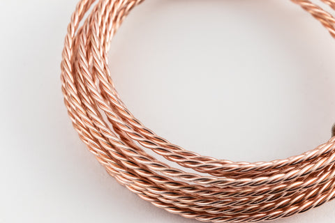 Artistic Wire. Rose Gold 20 Gauge Twisted Round Wire -12 Ft #WRT202
