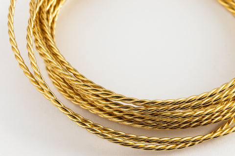 Artistic Wire. Brass 22 Gauge Twisted Round Wire -8 Yd (10 Spools, 60 Spools) #WRT303