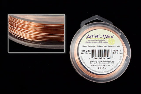 24 Gauge Non Tarnish Copper Artistic Craft Wire (20 Yard) #WSG202-General Bead