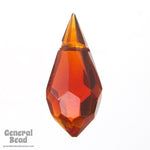 9mm x 18mm Smoked Topaz Cut Glass Teardrop #XCD010-General Bead