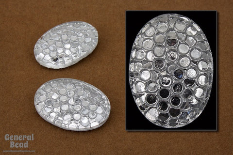 18mm x 25mm Crystal Snakeskin Oval Vintage Cabochon #XGF041-General Bead