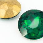 25mm Emerald Faceted Point Back Cabochon #XGP006-A-General Bead