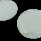 25mm Chalk White Faceted Point Back Cabochon #XGP007-F-General Bead