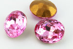 10mm x 12mm Light Rose Faceted Oval Point Back Cabochon #XGP008.5-E-General Bead
