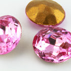 13mm x 18mm Light Rose Faceted Oval Point Back Cabochon #XGP010-B-General Bead