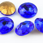 18mm x 25mm Cobalt Faceted Oval Point Back Cabochon #XGP012-J-General Bead