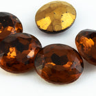 18mm Dark Topaz Faceted Point Back Cabochon #XGP003-F-General Bead