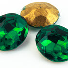 10mm x 12mm Emerald Faceted Oval Point Back Cabochon #XGP008-F-General Bead