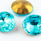 11mm Aqua Faceted Point Back Cabochon #XGP002-B-General Bead
