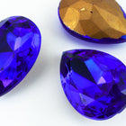 18mm x 25mm Cobalt Faceted Teardrop Point Back Cabochon #XGP016-I-General Bead