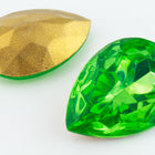 18mm x 25mm Peridot Faceted Teardrop Point Back Cabochon #XGP017-D-General Bead