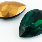 18mm x 25mm Emerald Faceted Teardrop Point Back Cabochon #XGP017-E-General Bead