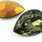 18mm x 25mm Black Diamond Faceted Teardrop Point Back Cabochon #XGP017-F-General Bead