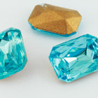 10mm x 14mm Aqua Faceted Octagon Point Back Cabochon #XGP019-B-General Bead