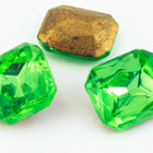 10mm x 12mm Peridot Faceted Octagon Point Back Cabochon #XGP018-A-General Bead