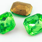 10mm x 14mm Peridot Faceted Octagon Point Back Cabochon #XGP019-D-General Bead