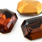 13mm x 18mm Dark Topaz Faceted Octagon Point Back Cabochon #XGP020-J-General Bead