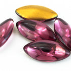 7mm x 15mm Amethyst Smooth Navette Point Back Cabochon (2 Pcs) #XGP025-E-General Bead