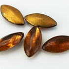 7mm x 15mm Dark Topaz Smooth Navette Point Back Cabochon (2 Pcs) #XGP025-H-General Bead