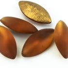 7mm x 15mm Matte Dark Topaz Smooth Navette Point Back Cabochon (2 Pcs) #XGP025-M-General Bead