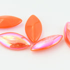 7mm x 15mm Orange AB Smooth Navette Point Back Cabochon (2 Pcs) #XGP026-B-General Bead