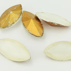 7mm x 15mm Opal/Clear Faceted Navette Point Back Cabochon (2 Pcs) #XGP026-E-General Bead