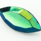 7mm x 15mm Jet AB Faceted Navette Point Back Cabochon (2 Pcs) #XGP026-H-General Bead