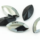 7mm x 15mm Hematite Faceted Navette Point Back Cabochon (2 Pcs) #XGP026-I-General Bead