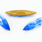 6mm x 24mm Lt. Sapphire Faceted Navette Point Back Cabochon #XGP027-A-General Bead