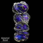 10mm x 15mm Vibrant Blue/Purple Handmade Dichroic Twist Rondelle-General Bead