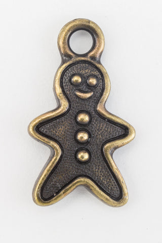 19mm Antique Brass Tierracast Gingerbread Person Charm #XMAS005-General Bead