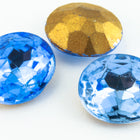 18mm x 25mm Light Sapphire Faceted Oval Point Back Cabochon #XGP012-G-General Bead