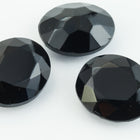 10mm x 12mm Jet Faceted Oval Point Back Cabochon #XGP008-H-General Bead