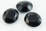 10mm x 12mm Jet Faceted Oval Point Back Cabochon #XGP008-H-General Bead